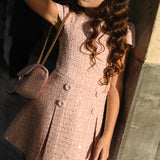 Claire Dress - Tweed Powder Pink