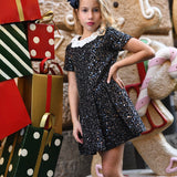 Hermine Dress - Pearl Tweed Black
