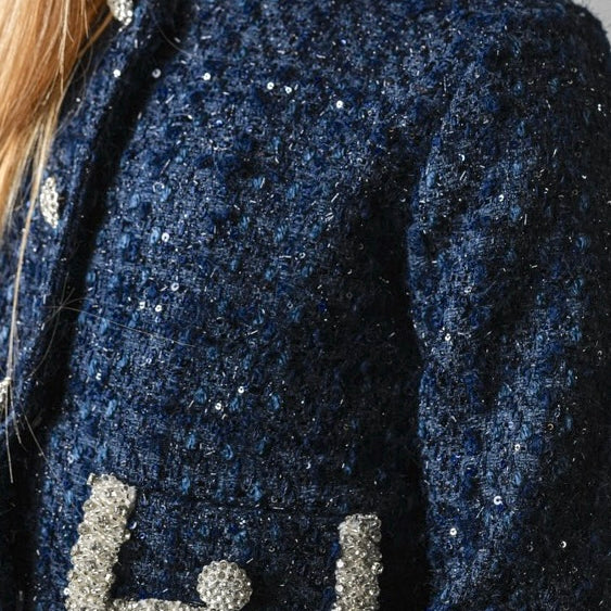 Eleni Jacket - Tweed Navy