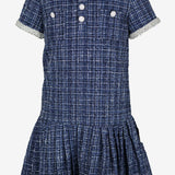 Elise Plaid Navy Dress