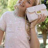 Alexandra Pearl Tweed Handbag - Medium