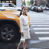 Adelaide Plaid Sequin White Dress