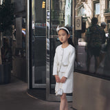 Tatiana Plaid Sequin White Jacket