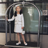 Adelaide Plaid Sequin White Dress